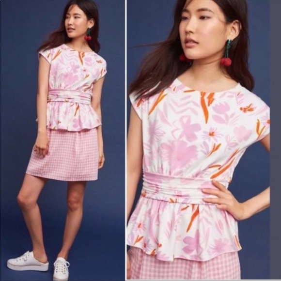 Anthropologie Peplum Floral Top - Picture 1 of 8